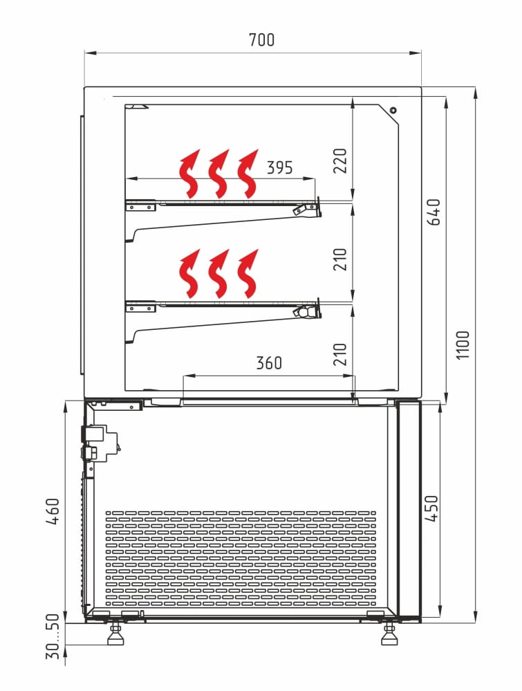 Тепловая витрина CARBOMA COSMO KC71‑110 SH 0,9‑1