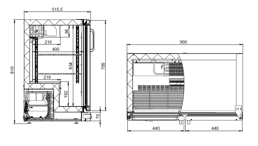 Барный холодильный шкаф Polair TD102-Bar (без столешницы) 