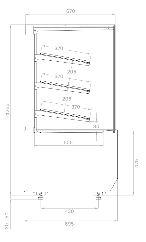 Хлебная витрина CARBOMA CUBE 2 LIGHT KC70 N 0,9‑1 2.0 